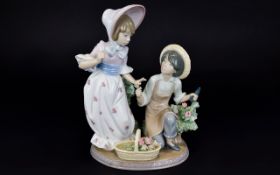 Lladro - Fine Quality Porcelain Figure Group ' For You ' Model Num 5453. Issued 1988 - 1998.