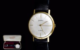 Accurist - Mechanical 21 Jewells Gold Filled and Steel Gents Wrist Watch with Attached Calf Leather