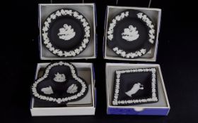 Wedgwood Black Jasper 4 round card suite dishes.