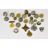 A Varied Collection Of Military Buttons And Pin Badges Over fifteen items in total,