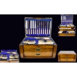 A Fine Quality Box / Cabinet Containing ( 109 ) Piece Cutlery Set, Made By Viners and Hall,