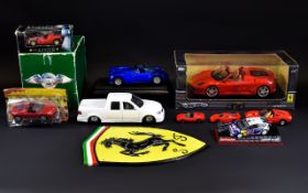 A Collection Of Ferrari Memorabilia And Collectable Cars to include a boxed Hot wheels Ferrari and