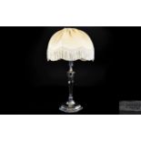 Victorian Period Fine Quality and Elegant Silver Table Lamp.