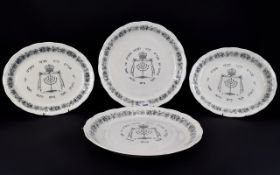 Grindley Royal Cauldron Passover Ware. Black Litho on white pottery. Very rare pieces circa 1950's.