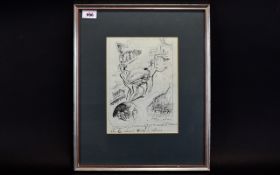 Jean Hippolyte Marchand (French 1883-1940) Pen and Ink Sketches. Various items double sided