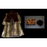 A Collection Of Vintage Fur Accessories And Faux Fur Coat Four items in total to include,