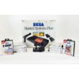 Sega Master System Plus Video Game System In Box Together With 10 Games, Double Dragon, Choplifter,