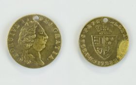 George III 22ct Gold Half Guinea. Date 1788. Condition - Hole to Top of Head Used as a Pendant -