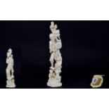 Japanese - Impressive Late 19th / Early 20th Century Well Carved Okimono Ivory Figure Group,