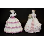 Coalport Ltd and Numbered Edition Hand Painted Bone China Figurines ( 2 ) In Total. Comprises 1/ '