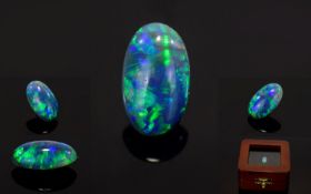 Australian - Magnificent Oval Shaped Natural Black Opal ( Loose ) of Good Quality. Est Weight 2.07