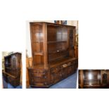 Large Solid Carved Oak & Panelled Display Unit, Open front with storage place for drawers.