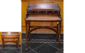 A Fine Quality 1920's/1930's Mahogany Hinged And Lift Up Top Writing And Stationary Desk With fitted
