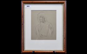Attributed to Jacob Kramer (1892-1962) Russian Gypsy Girl. Pencil. inscribed on reverse 5.35'' x 6.