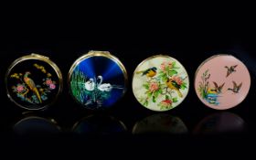 A Collection Of Vintage Stratton Compacts Four in total, each with an avian theme to include,