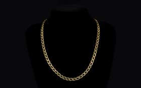 A Solid 9ct Gold Curb Chain / Necklace In Excellent Condition, With Good Clasp.