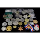 Mixed Lot Of Modern Commemorative Crowns, Tokens,