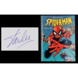 Stan Lee ( Marvel ) Autograph on White Card & Spider man Annual.