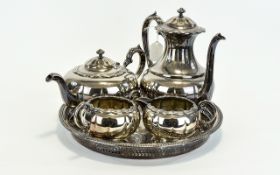 A Silver Plated Tea And Coffee Service By Oneida A five piece set to include teapot, coffeepot,