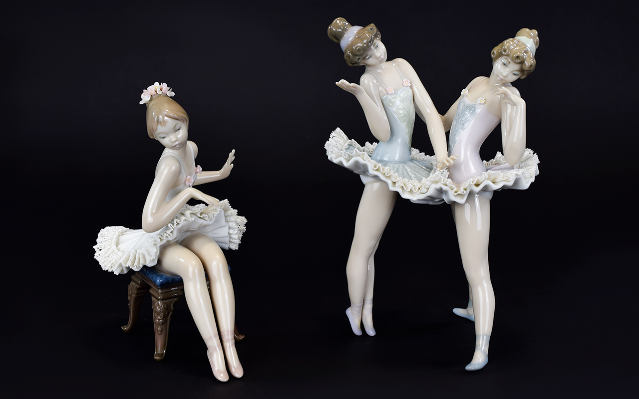 Lladro - Fine Quality Porcelain Lace Ballet Figures.