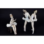 Lladro - Fine Quality Porcelain Lace Ballet Figures.