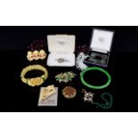 A Collection Of Vintage Costume Jewellery Twelve items in total to include small Monkey figure,