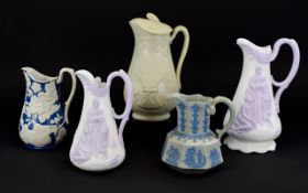 A Collection of Mid 19th Century Jugs ( 5 ) Five In Total, From Various Factories.