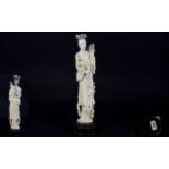 Japanese - Meiji Period 1846 - 1912 Nice Quality Okimono Carved Ivory Figure of a Japanese Noble