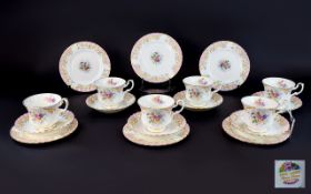 Royal Albert Fine Bone China ( 18 ) Piece Tea Service ' Serenity ' Design.