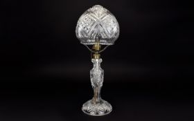 Art Deco Period Cut Glass Table Lamp of