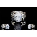 Dendritic Opal Solitaire Ring, a 6ct cab