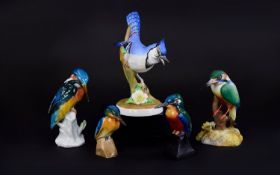 Five Porcelain Birds Kingfisher by Karl