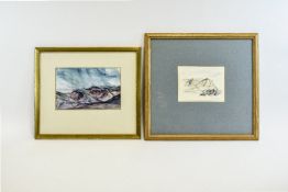 A Pair Of Framed Original Watercolours B