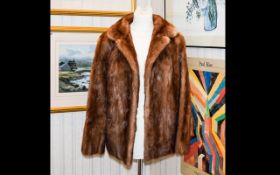 Medium Brown Short Mink Jacket with reve