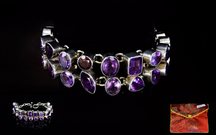 A Contemporary Silver And Amethyst State