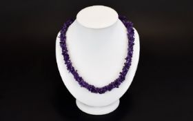 Amethyst Necklace A Two strand rope styl