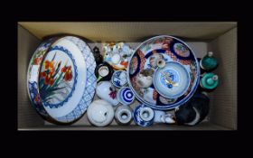 Collection Of Pottery Ornaments, Bowls,