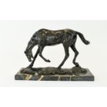 Museum of Fine Arts - Boston Cast Bronze Horse Figure After Edgar Degas 1834 - 1917. Titled '