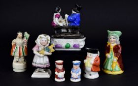 A Collection Of 19th/Early 20th Century Staffordshire Miniature Figures Seven in total to include
