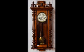Gustav Becker Walnut Cased Vienna Wall Clock, Late 19thC.