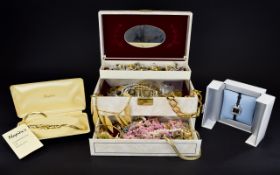 A Jewellery Box Containing A Large Collection Of Mixed Costume Jewellery Three compartment case