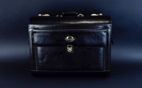 Gents Black Leather Pilots Briefcase Appear Unused