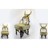 Antique - Small Elaborate and Impressive American Buffalo Horn Chair. c.1890's.