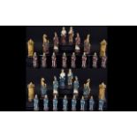 Louis XIIII King and Queen of France - Hand Painted Resin Figural Chess Set.