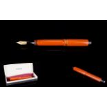 Parker Duofold Clip less Fountain Pen, Dark Orange with Black Ends.