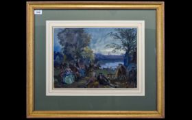 Martin Frederick Hamlyn (1886-1966) ''Fete Champetre'' Watercolour 11.5'' x 16''.