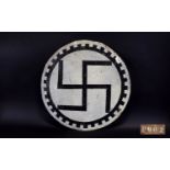 Painted Nazi Tin Sign, Of Circular Form. Diameter 22 Inches