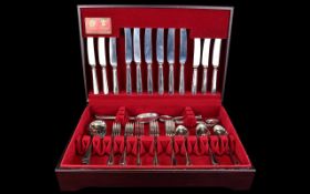 Arthur Price of England Sheffield Plate Six Setting Canteen of Cutlery,