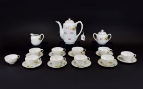 Oriental Coffee Set comprising coffee pot, sugar bowl, milk jug and 6 cups and saucers.