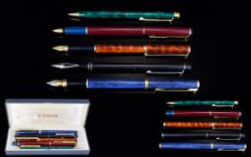 An Excellent Collection of Quality 1970's / 1980's - Elegant and Slim Fountain Pens In Various